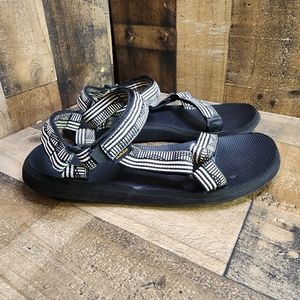 Teva Sandals For Women's Size 10 Black & White Adjustable Straps